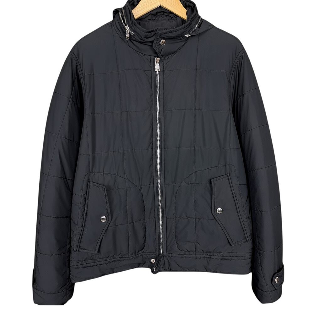 Banana Republic Black Quilted Lightweight Women's Medium Puffer Jacket Hooded
